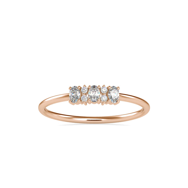 0.16Ct Oval & Round Cut Lab-Grown Diamond Gold Ring