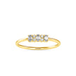 oval and round cut diamond ring in yellow gold