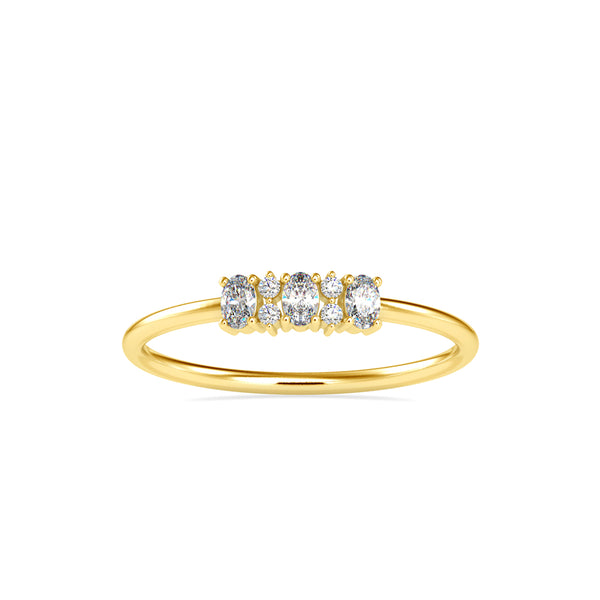 0.16Ct Oval & Round Cut Lab-Grown Diamond Gold Ring