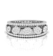 oval shape round cut cluster lab-grown diamond band in white gold