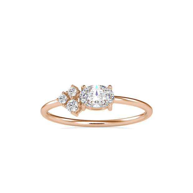 oval solitaire diamond ring in rose gold