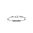 oval three stone diamond ring in white gold
