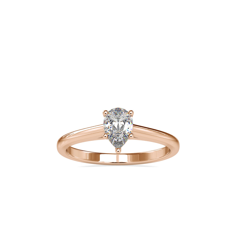 pear cut solitaire lab-grown diamond ring in rose gold