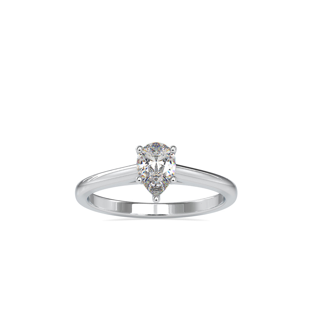 pear cut solitaire lab-grown diamond ring in white gold