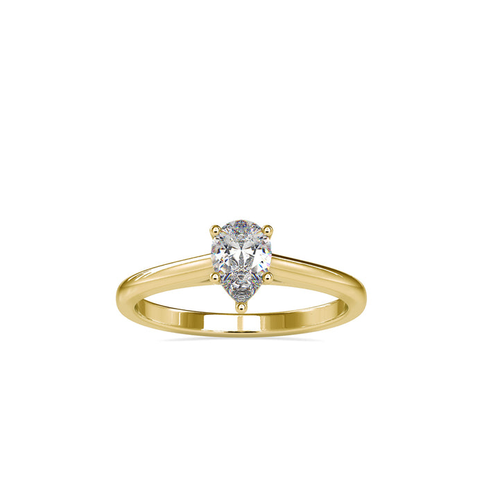 pear cut solitaire lab-grown diamond ring in yellow gold