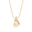 swirl pear prong lab-grown diamond pendant necklace in yellow gold
