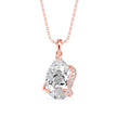 pear solitaire diamond pendant necklace in rose gold