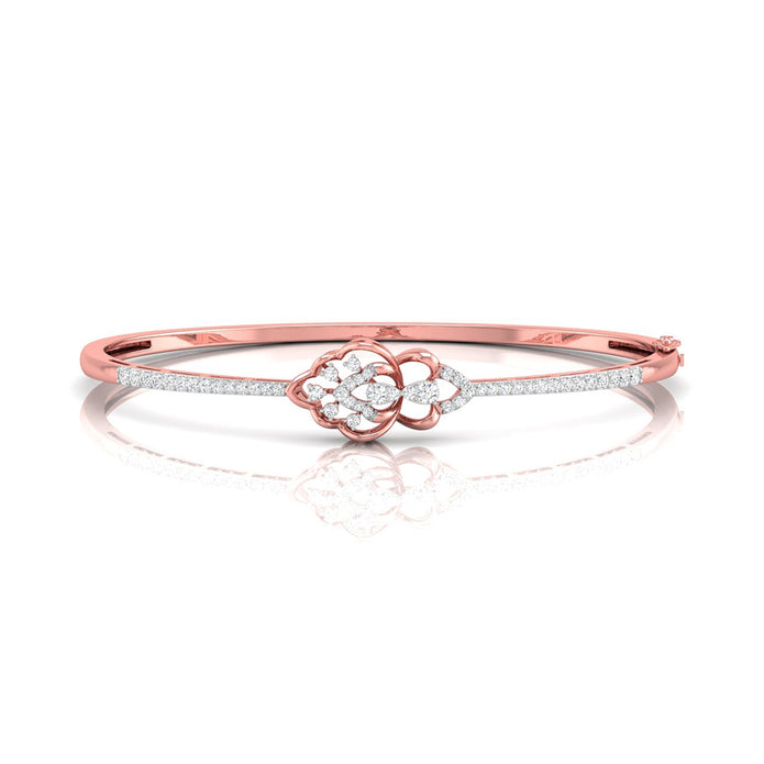 pear two stone diamond bracelet in rose gold