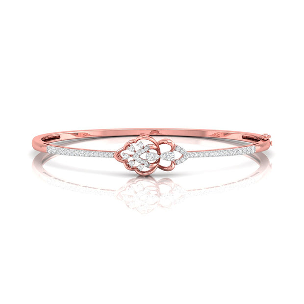 pear two stone diamond bracelet in rose gold