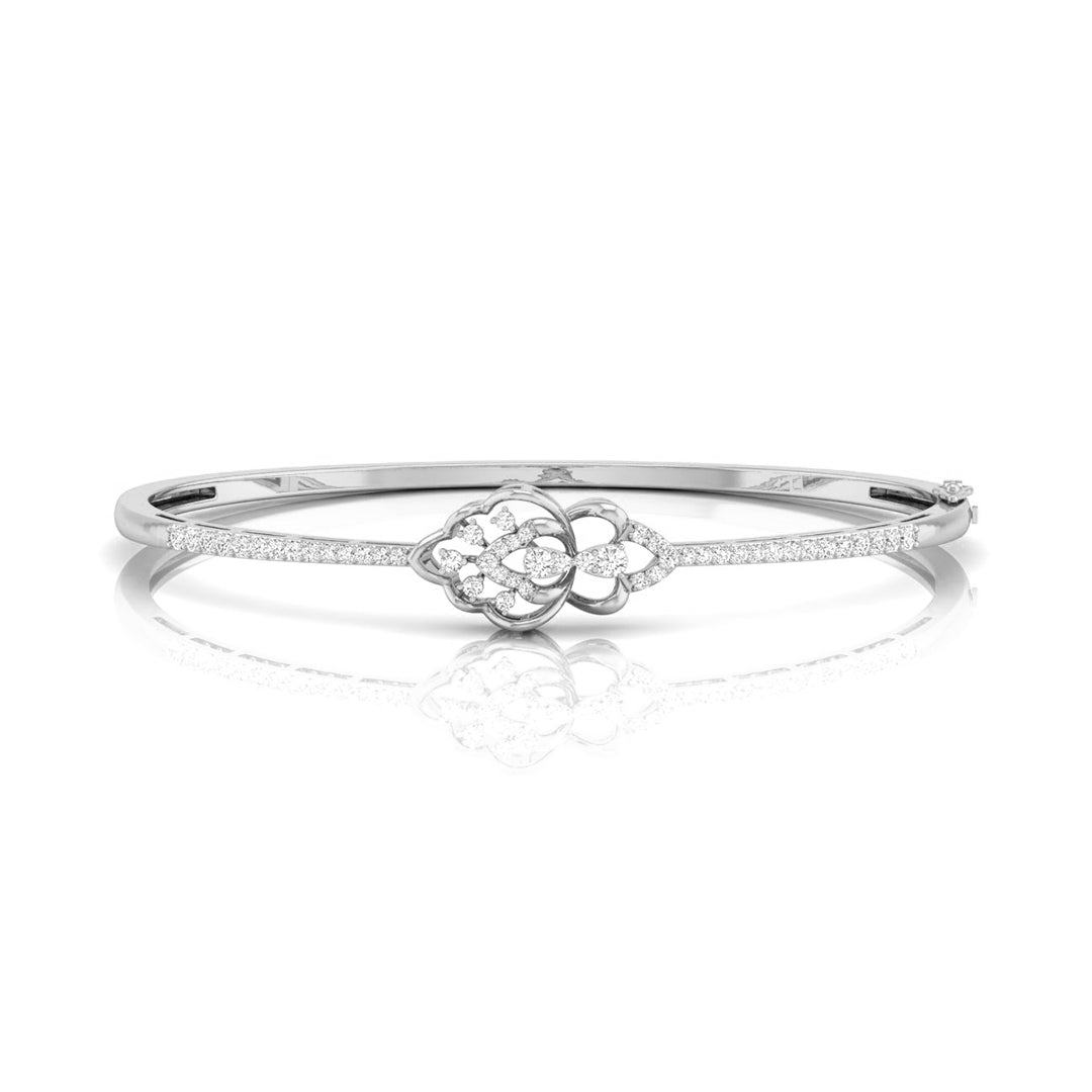 pear two stone diamond bracelet in white gold