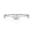 pear two stone diamond bracelet in white gold