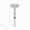 princess cut halo diamond ring in white gold