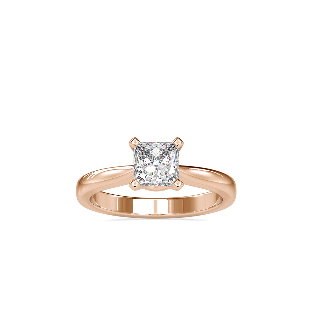 princess solitaire lab-grown diamond ring in rose gold