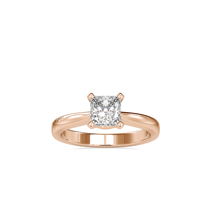 princess solitaire lab-grown diamond ring in rose gold