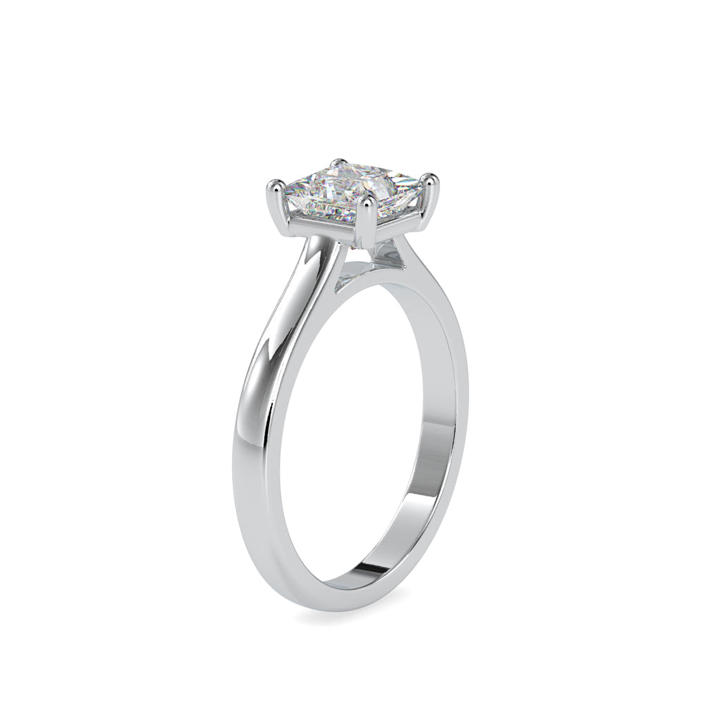 princess prong lab-grown diamond ring in white gold