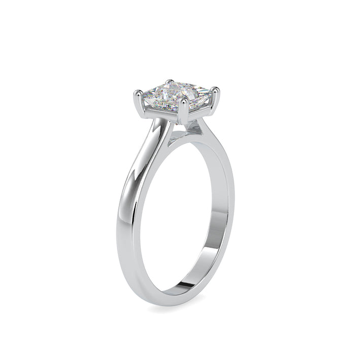 princess prong lab-grown diamond ring in white gold