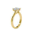 princess prong lab-grown diamond ring in yellow gold