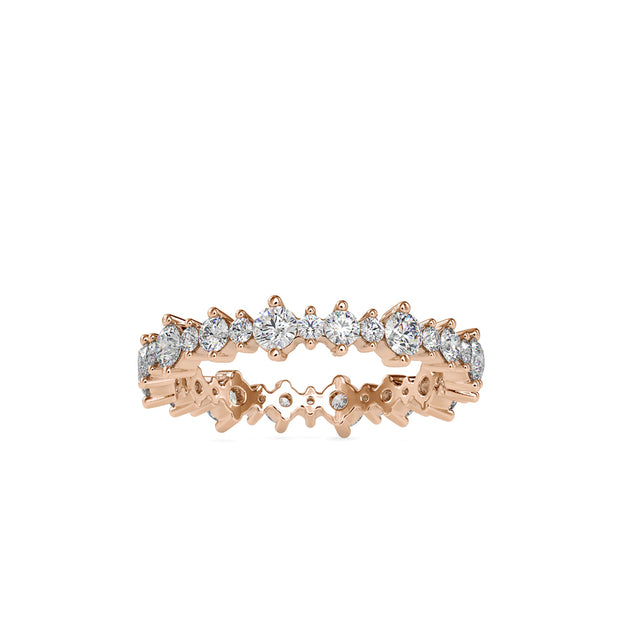 prong full eternity lab-grown diamond ring in rose gold