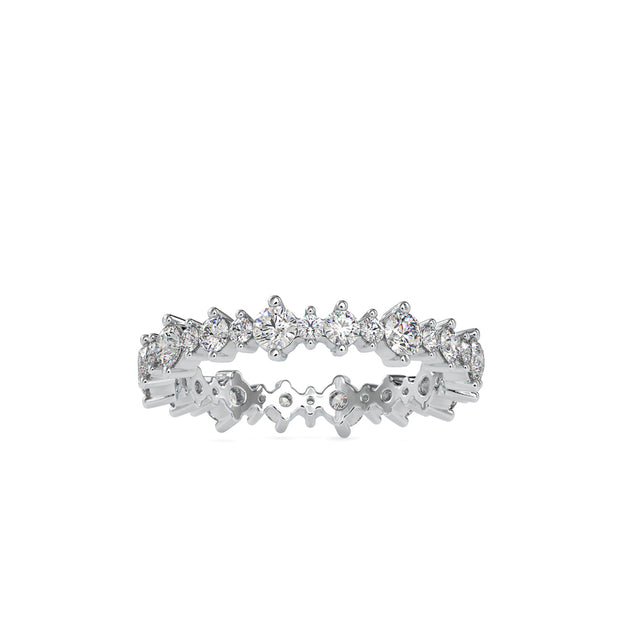 prong full eternity lab-grown diamond ring in white gold