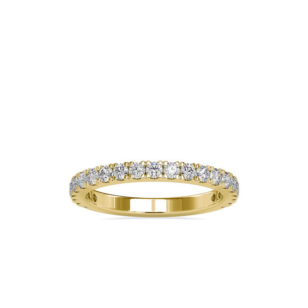 prong half eternity lab-grown diamond ring in yellow gold