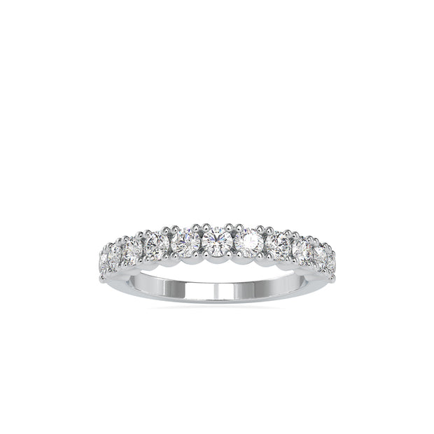 prong half eternity lab-grown diamond ring in white gold