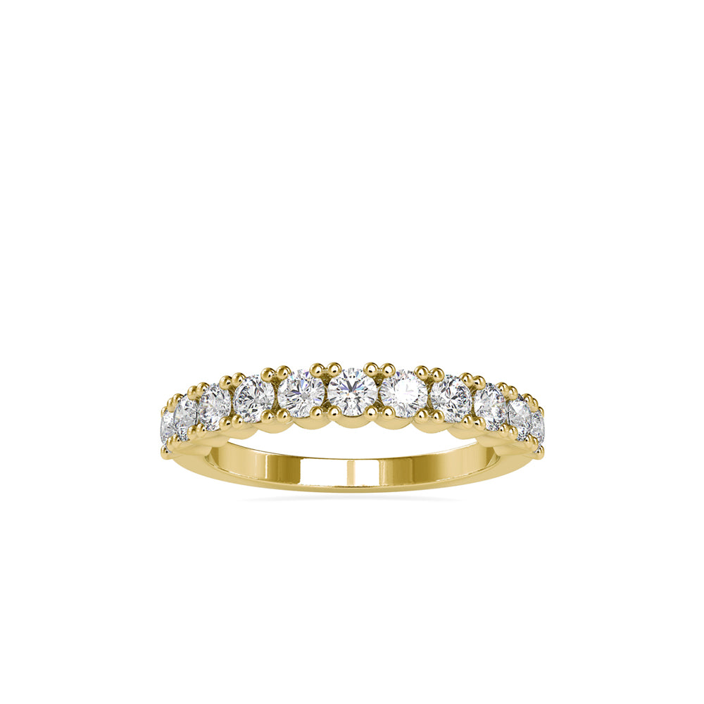 prong half eternity lab-grown diamond ring in yellow gold
