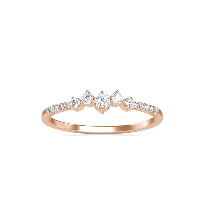 prong set diamond ring in rose gold