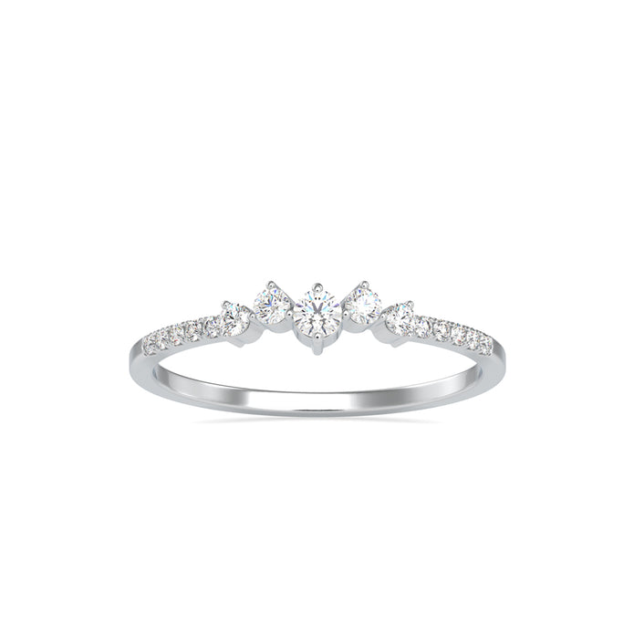prong set diamond ring in white gold
