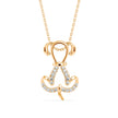 puppy love shape diamond pendant necklace in yellow gold