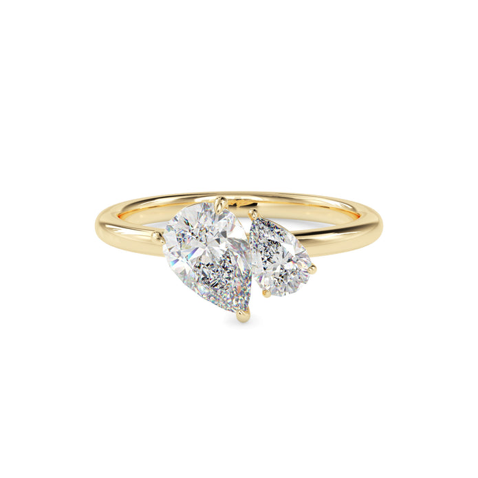 1.87Ct Pear Cut Lab-Grown Diamond Toi Et Moi Gold Ring