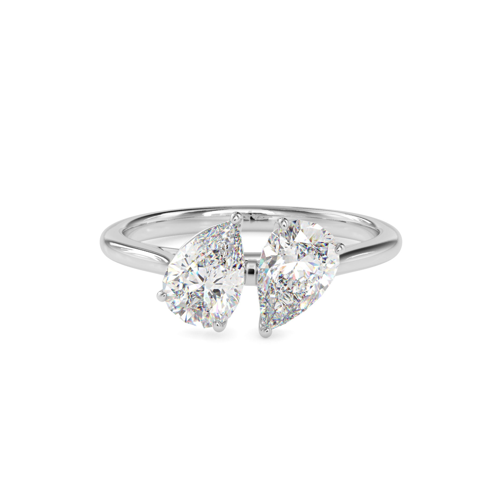 1.77Ct Pear Two Stone Lab-Grown Diamond Toi Et Moi Gold Ring