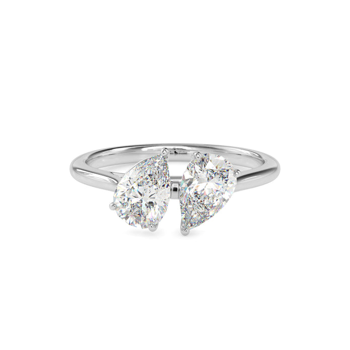 1.77Ct Pear Two Stone Lab-Grown Diamond Toi Et Moi Gold Ring