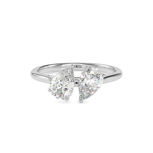 1.77Ct Pear Two Stone Lab-Grown Diamond Toi Et Moi Gold Ring