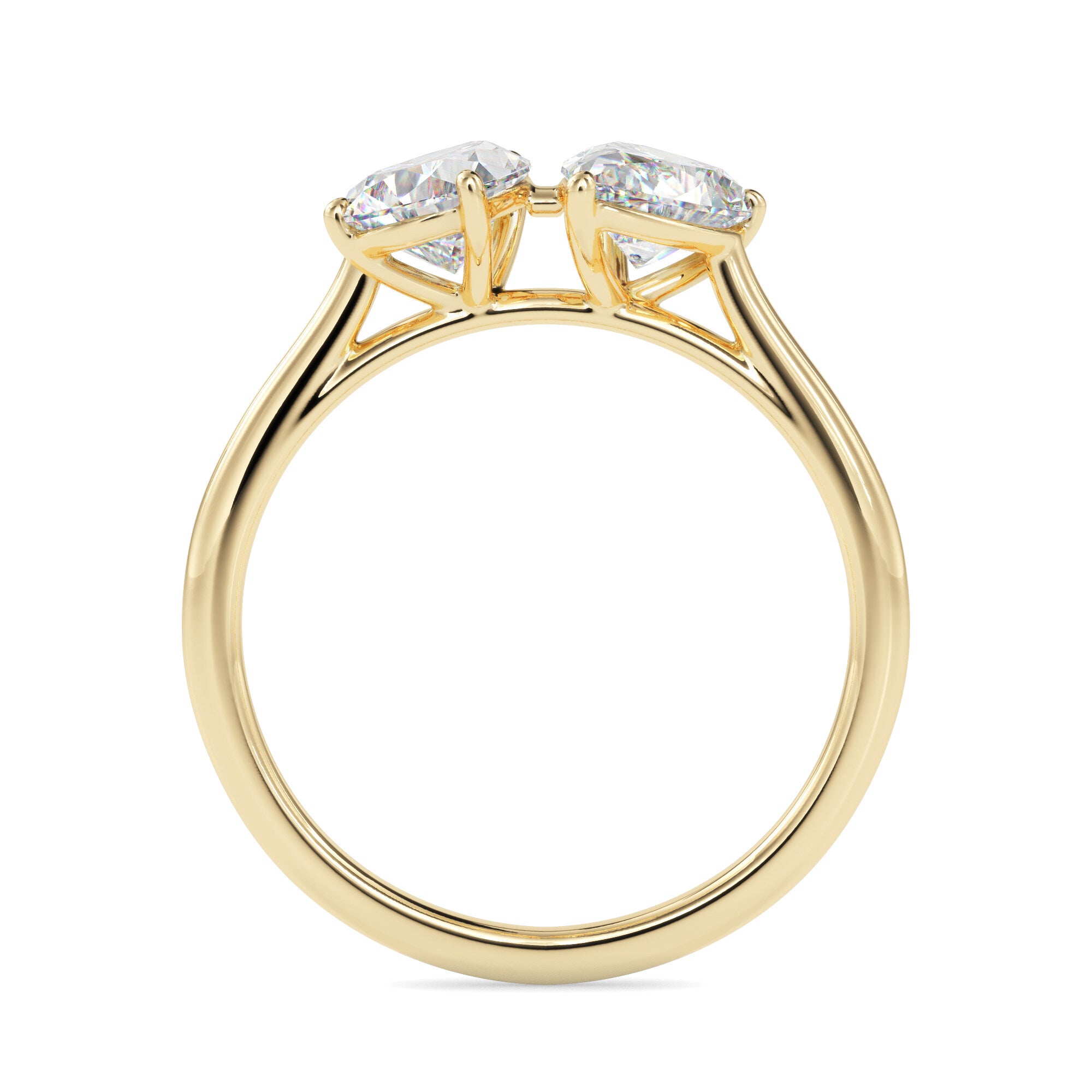 1.77Ct Pear Two Stone Lab-Grown Diamond Toi Et Moi Gold Ring