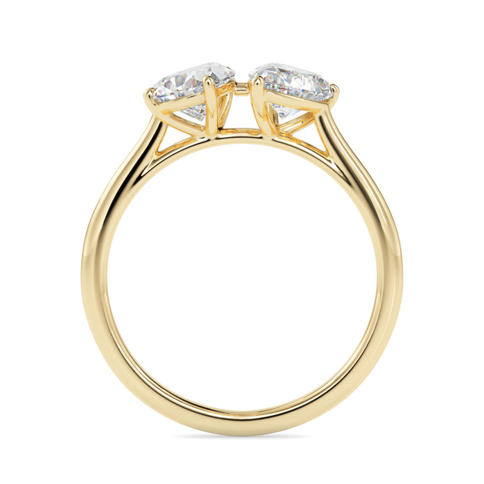 1.77Ct Pear Two Stone Lab-Grown Diamond Toi Et Moi Gold Ring