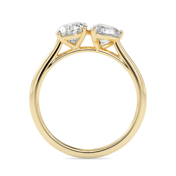 1.88Ct Pear & Oval Lab-Grown Diamond Toi Et Moi Gold Ring