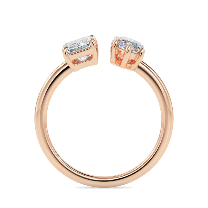1.94Ct Emerald & Marquise Lab-Grown Diamond Toi Et Moi Gold Ring