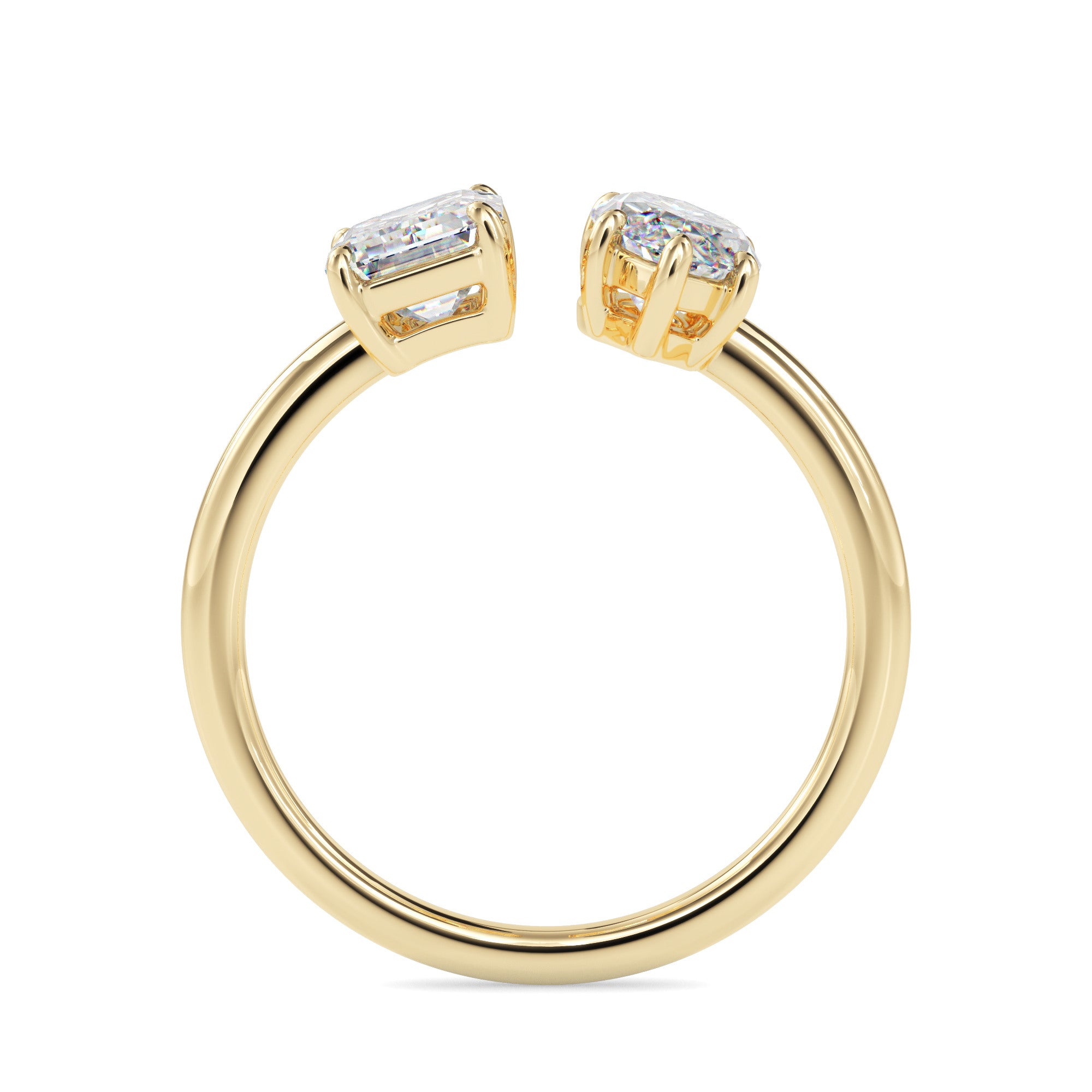 1.94Ct Emerald & Marquise Lab-Grown Diamond Toi Et Moi Gold Ring