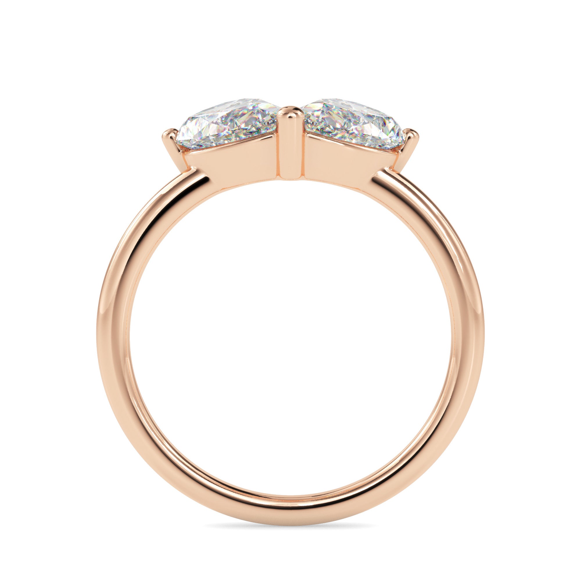 1.62Ct Teardrop Shape Pear Lab-Grown Diamond Toi Et Moi Gold Ring