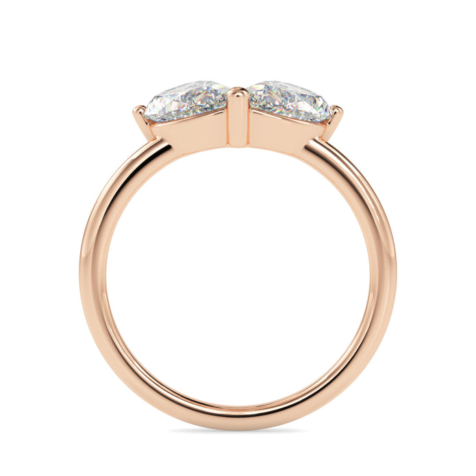 1.62Ct Teardrop Shape Pear Lab-Grown Diamond Toi Et Moi Gold Ring