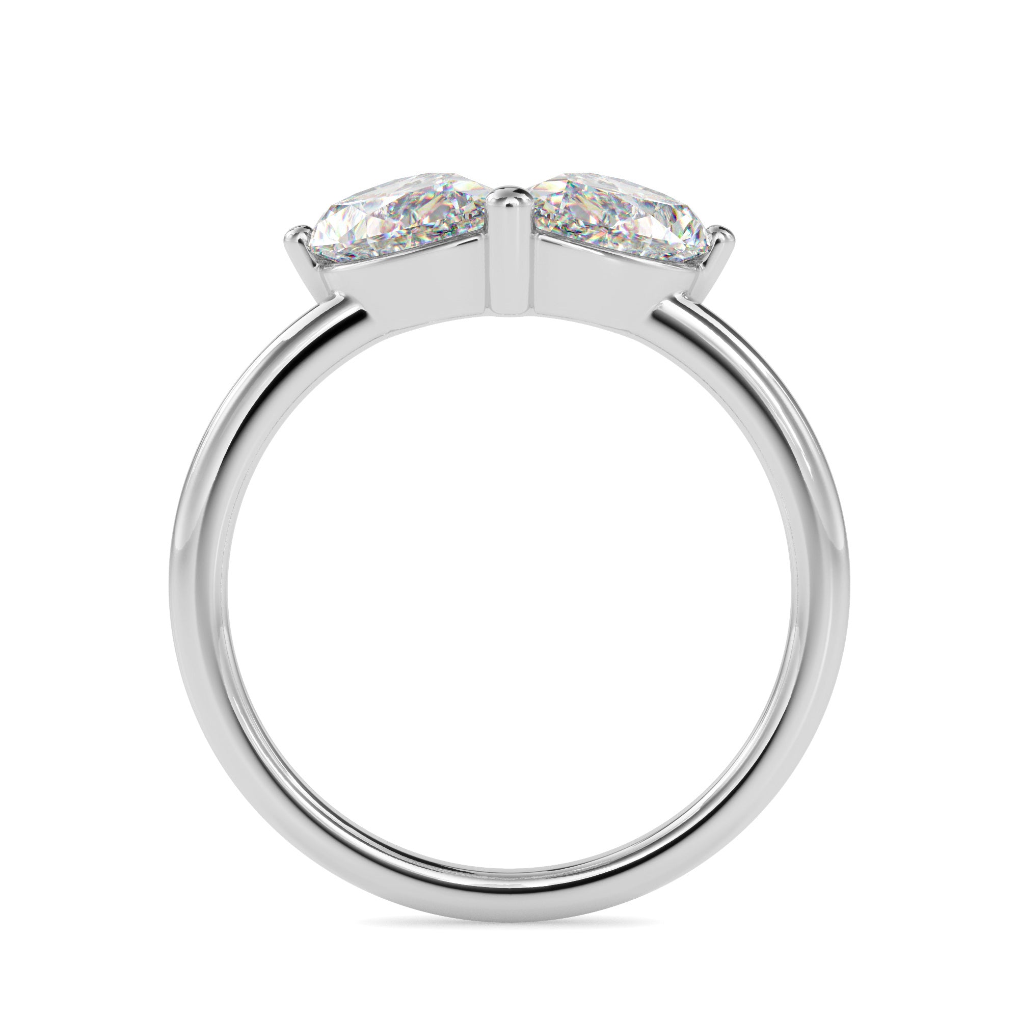 1.62Ct Teardrop Shape Pear Lab-Grown Diamond Toi Et Moi Gold Ring