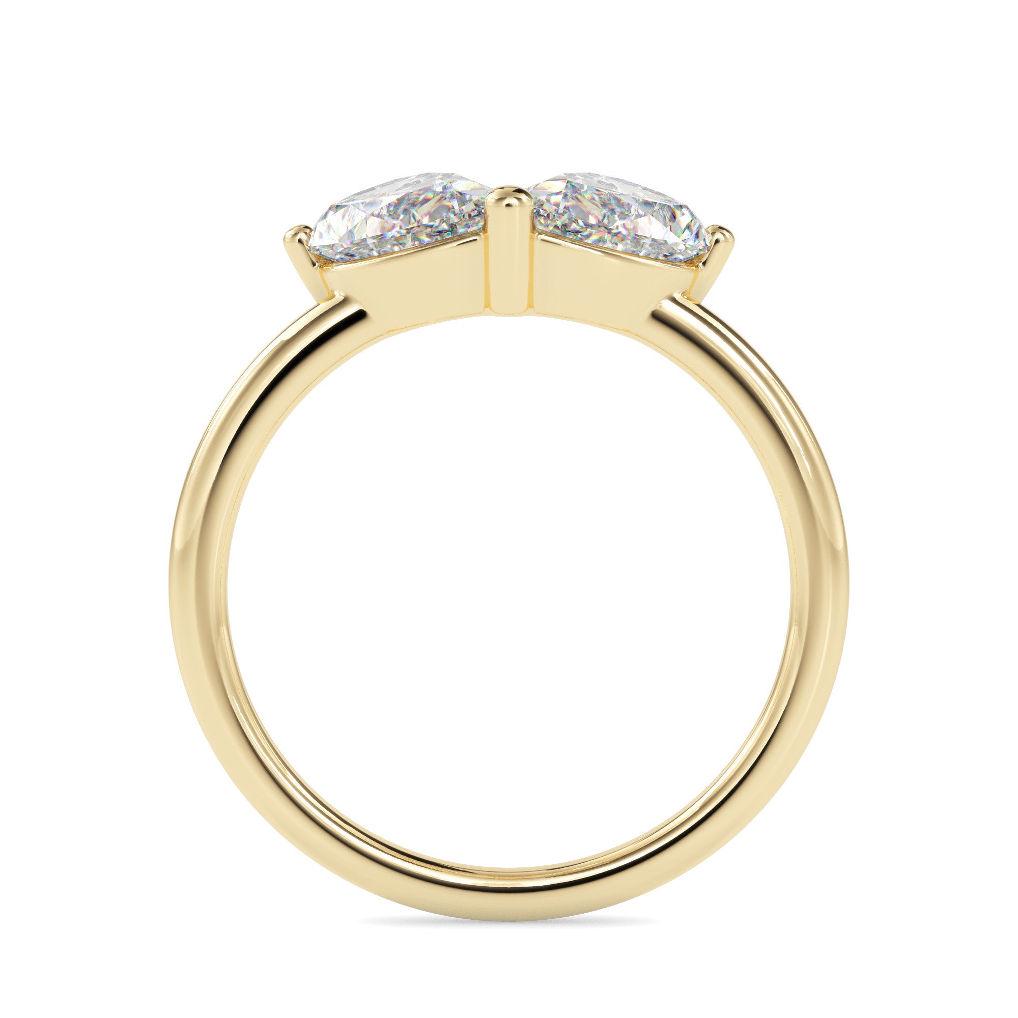 1.62Ct Teardrop Shape Pear Lab-Grown Diamond Toi Et Moi Gold Ring