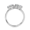 1.84Ct Round & Pear Lab-Grown Diamond Toi Et Moi Gold Ring