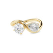 1.84Ct Round & Pear Lab-Grown Diamond Toi Et Moi Gold Ring