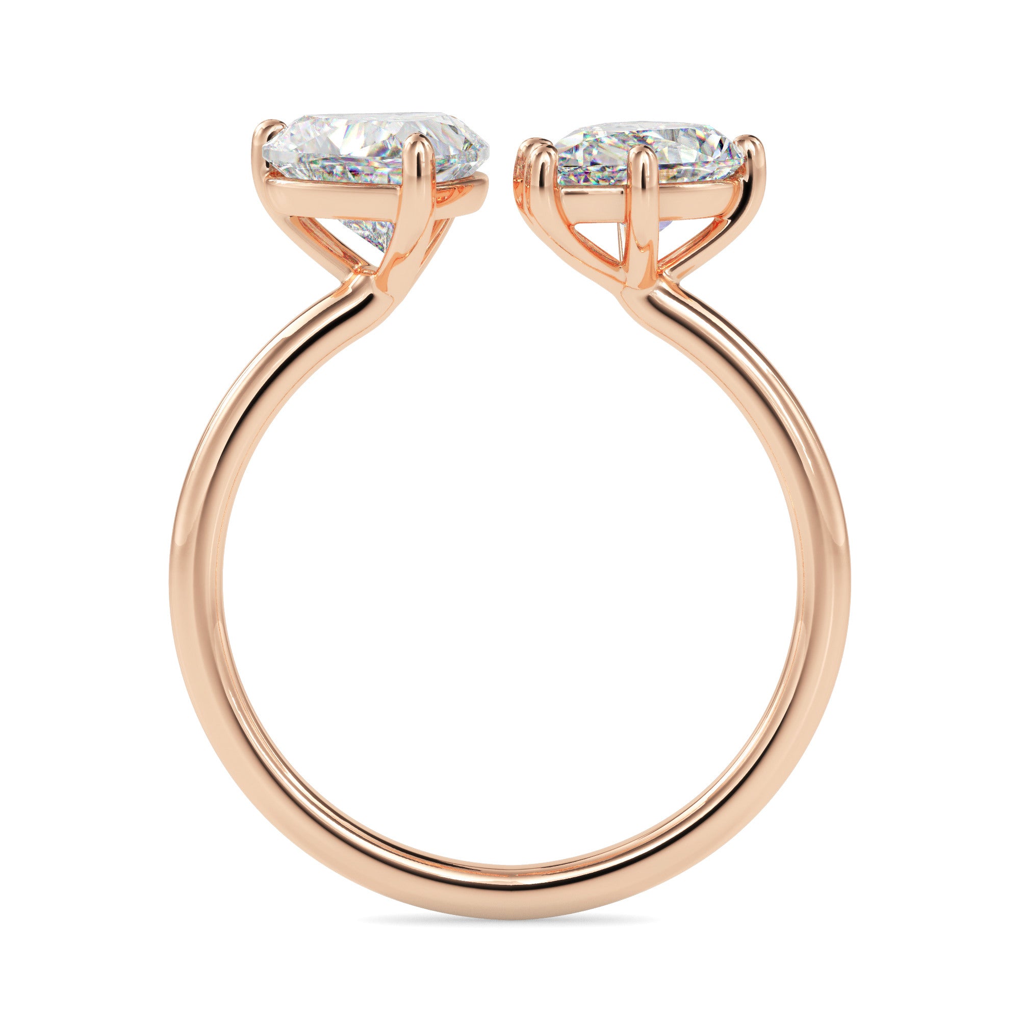 1.87Ct Heart & Pear Lab-Grown Diamond Toi Et Moi Gold Ring
