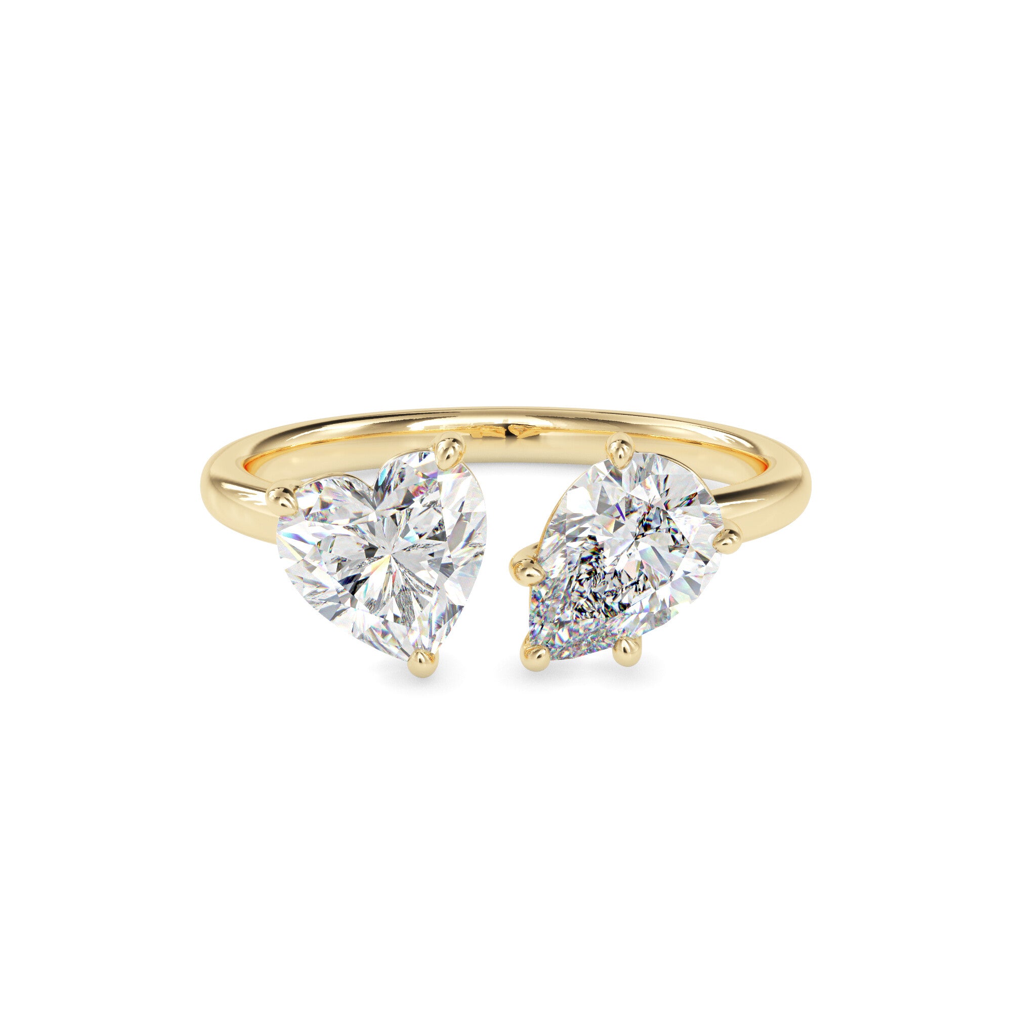 1.87Ct Heart & Pear Lab-Grown Diamond Toi Et Moi Gold Ring