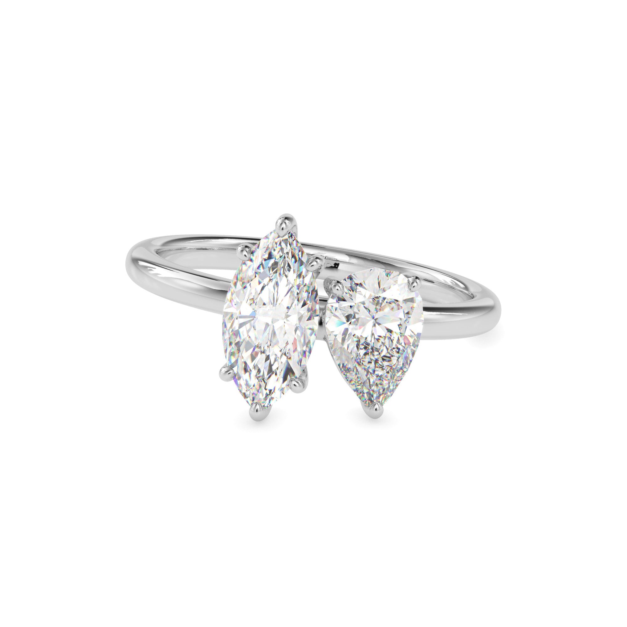 1.75Ct Pear & Marquise Lab-Grown Diamond Toi Et Moi Gold Ring