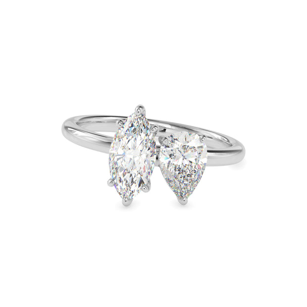 1.75Ct Pear & Marquise Lab-Grown Diamond Toi Et Moi Gold Ring