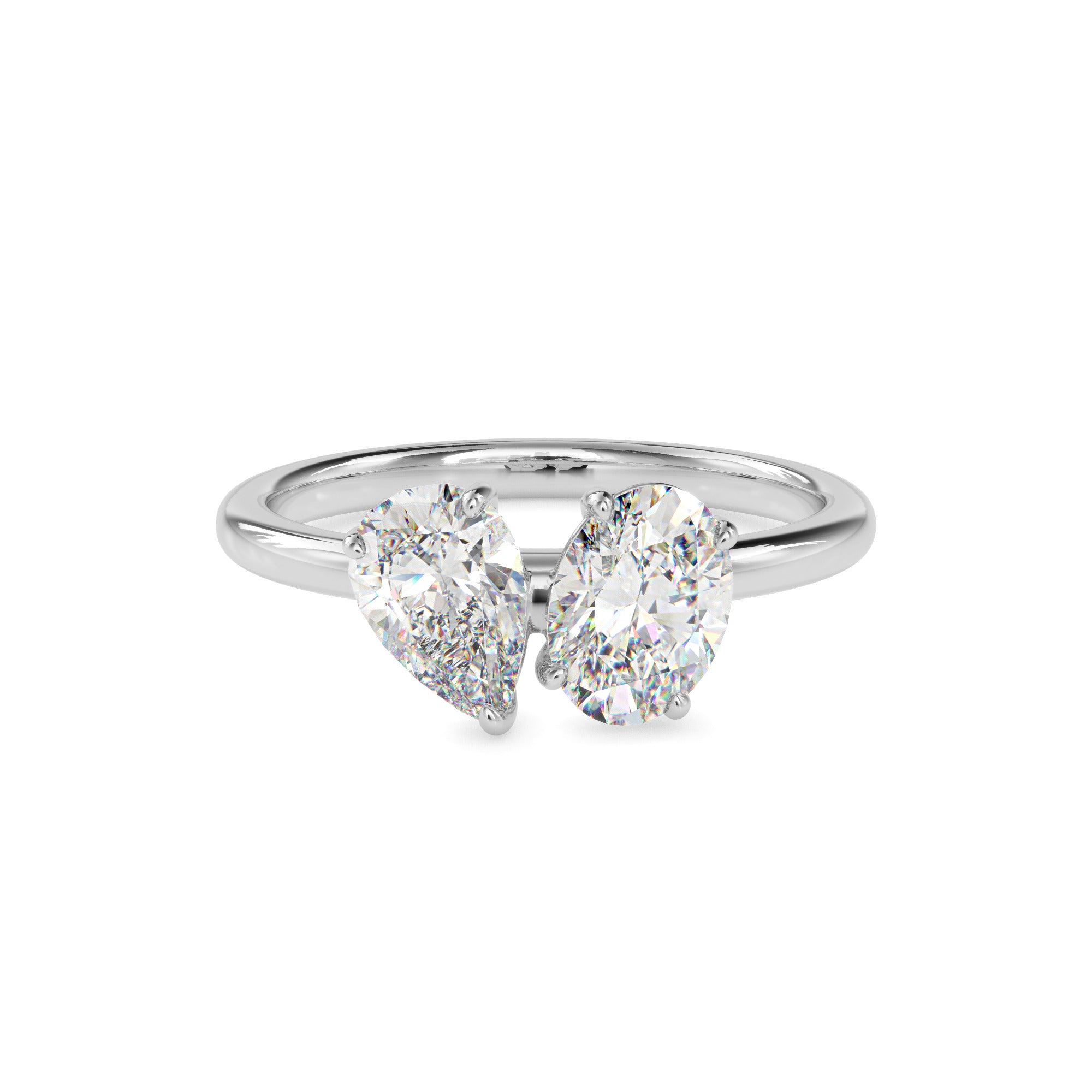 1.88Ct Oval & Pear Lab-Grown Diamond Toi Et Moi Gold Ring