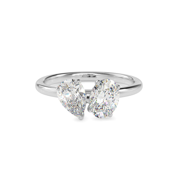 1.88Ct Oval & Pear Lab-Grown Diamond Toi Et Moi Gold Ring